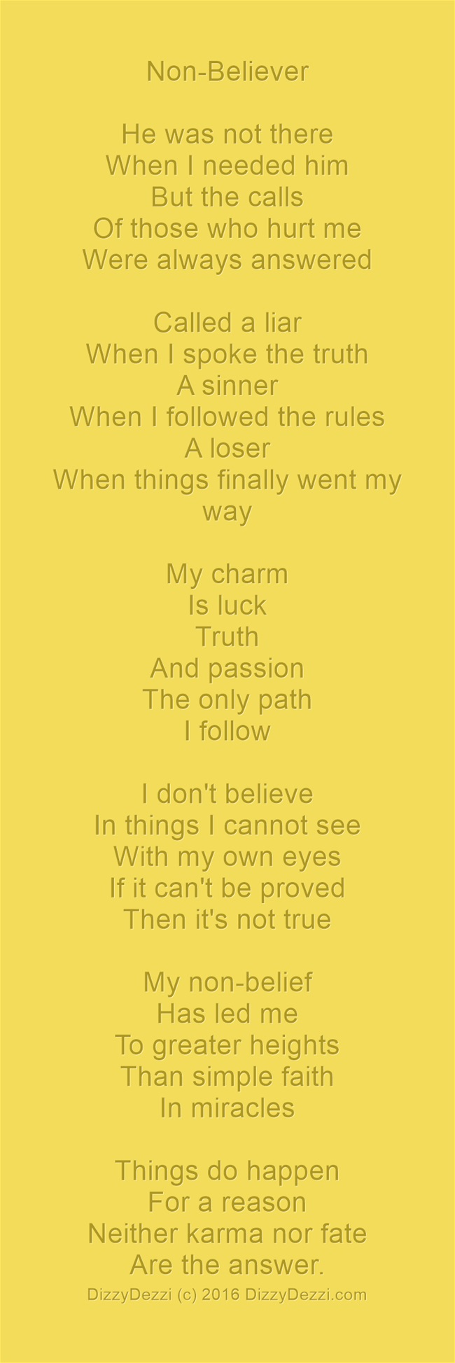 Non-Believer: A poem