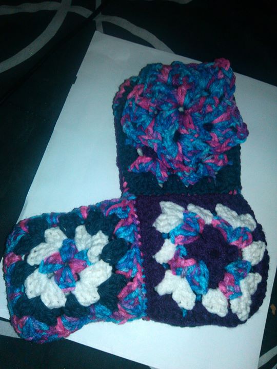 Granny Square Stocking with Snowflake