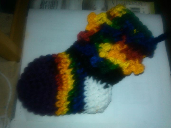 Striped Mini-Stocking With Snowflake