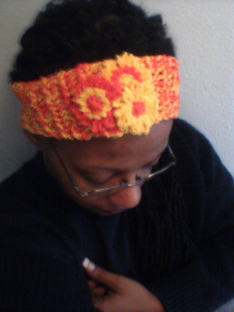 Knitted Sunflower Headband